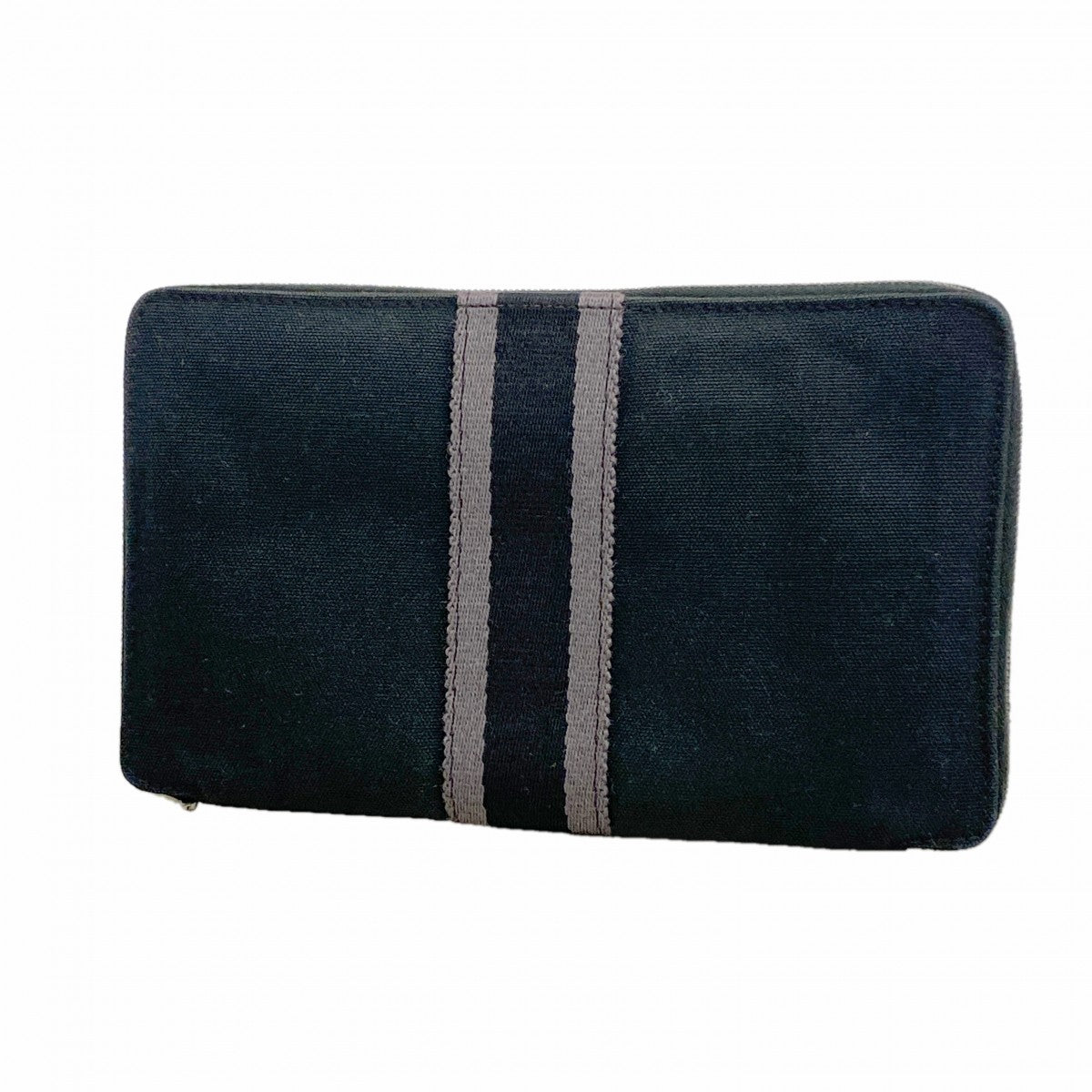 【6fa0632-k】エルメス 長財布 フールトゥパースGM キャンバス ブラック シルバー金具【中古】メンズ レディース ユニセックス