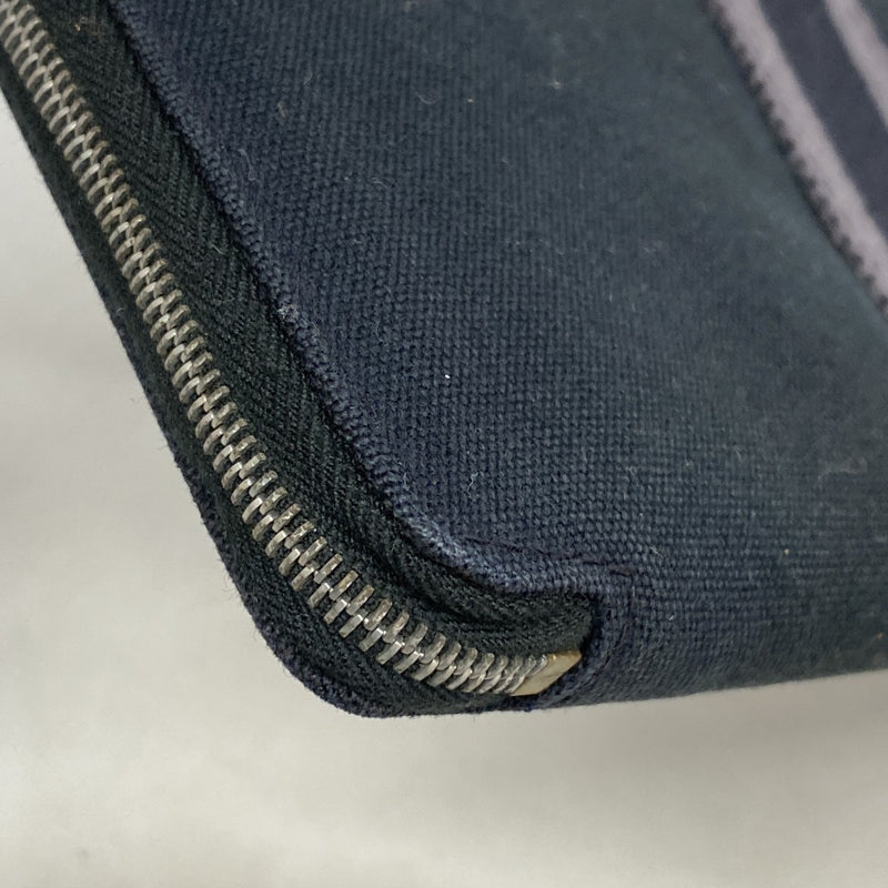 【6fa0632-k】エルメス 長財布 フールトゥパースGM キャンバス ブラック シルバー金具【中古】メンズ レディース ユニセックス