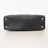 【6fa0639-k】シャネル ハンドバッグ マトラッセ キャビアスキン ブラック ゴールド金具【中古】レディース