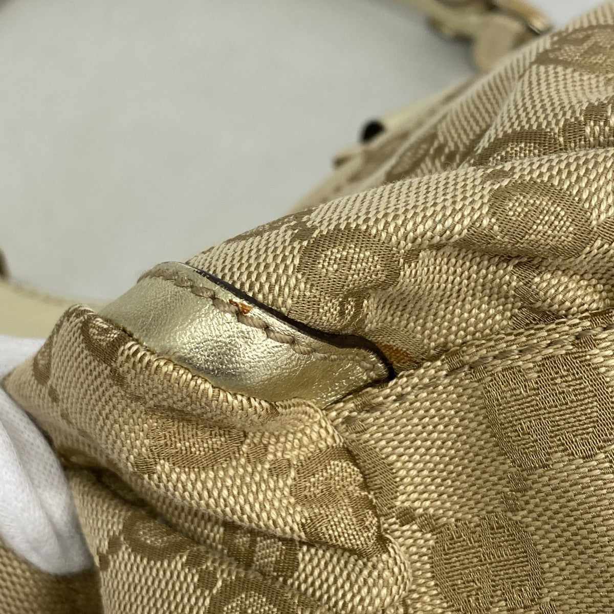 【6fa0649-k】グッチ ハンドバッグ GGキャンバス 190525 キャンバス ブラウン ゴールド ゴールド金具【中古】レディース