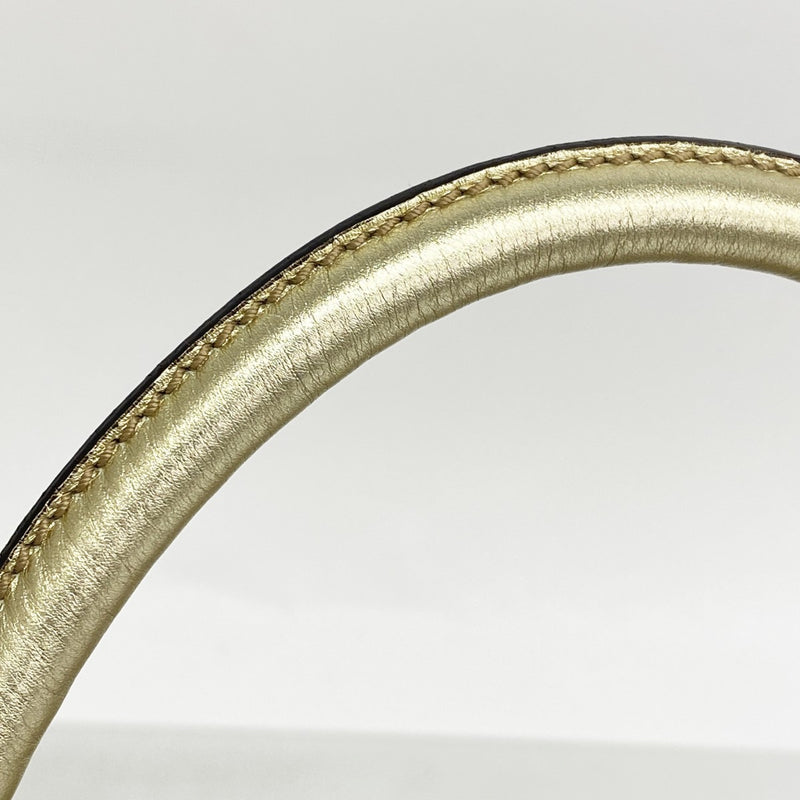 【6fa0649-k】グッチ ハンドバッグ GGキャンバス 190525 キャンバス ブラウン ゴールド ゴールド金具【中古】レディース