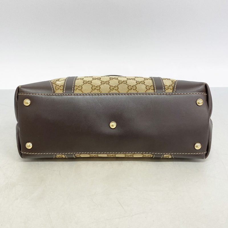 【6fa0650-k】グッチ トートバッグ GGキャンバス ラブリー 257069 キャンバス ブラウン ゴールド金具【中古】レディース