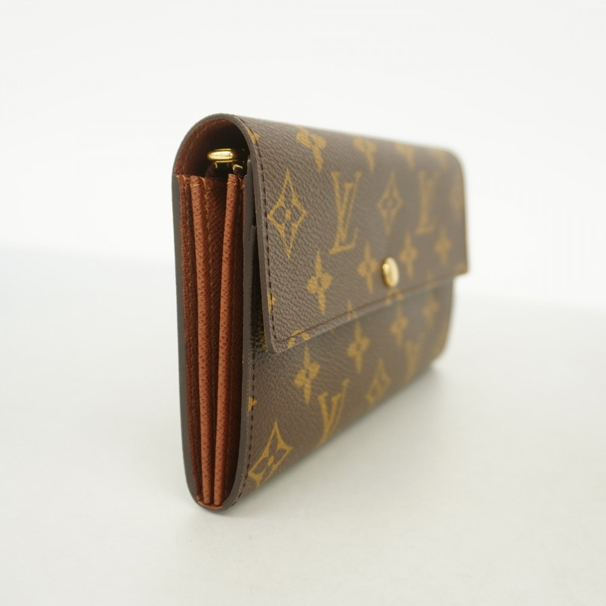【6fa0666】ルイヴィトン 長財布 モノグラム ポシェットポルトモネクレディ M61726 ブラウン【中古】レディース