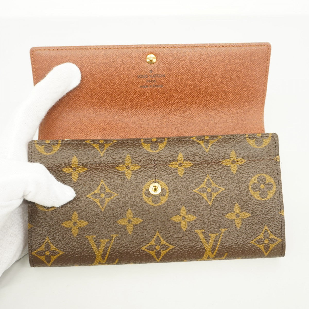 【6fa0666】ルイヴィトン 長財布 モノグラム ポシェットポルトモネクレディ M61726 ブラウン【中古】レディース