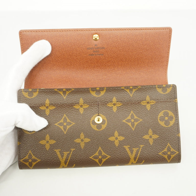 【6fa0666】ルイヴィトン 長財布 モノグラム ポシェットポルトモネクレディ M61726 ブラウン【中古】レディース