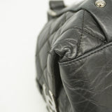 【6fa0675-k】シャネル ハンドバッグ マトラッセ カーフスキン ブラック シルバー金具【中古】レディース