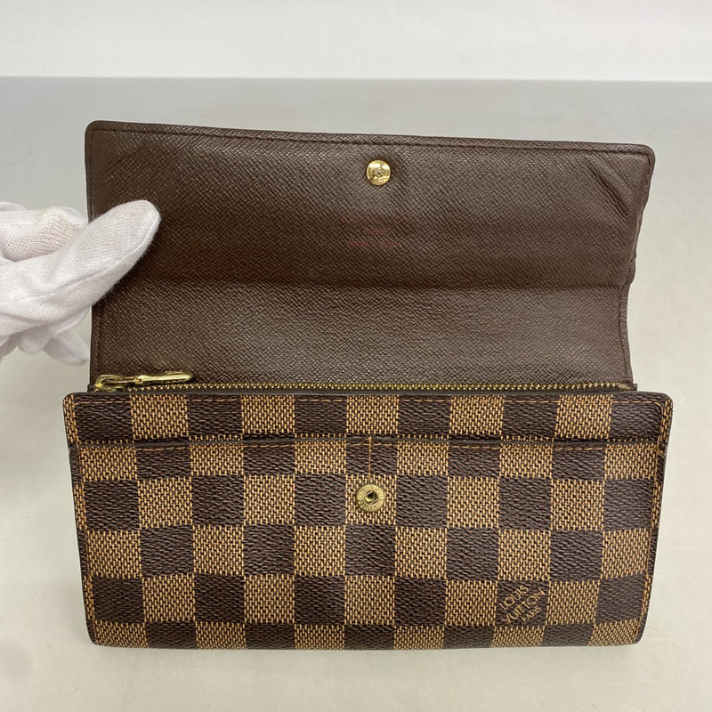 【6fa0687】ルイヴィトン 長財布 ダミエ ポルトモネクレディ N61726 エベヌ【中古】レディース
