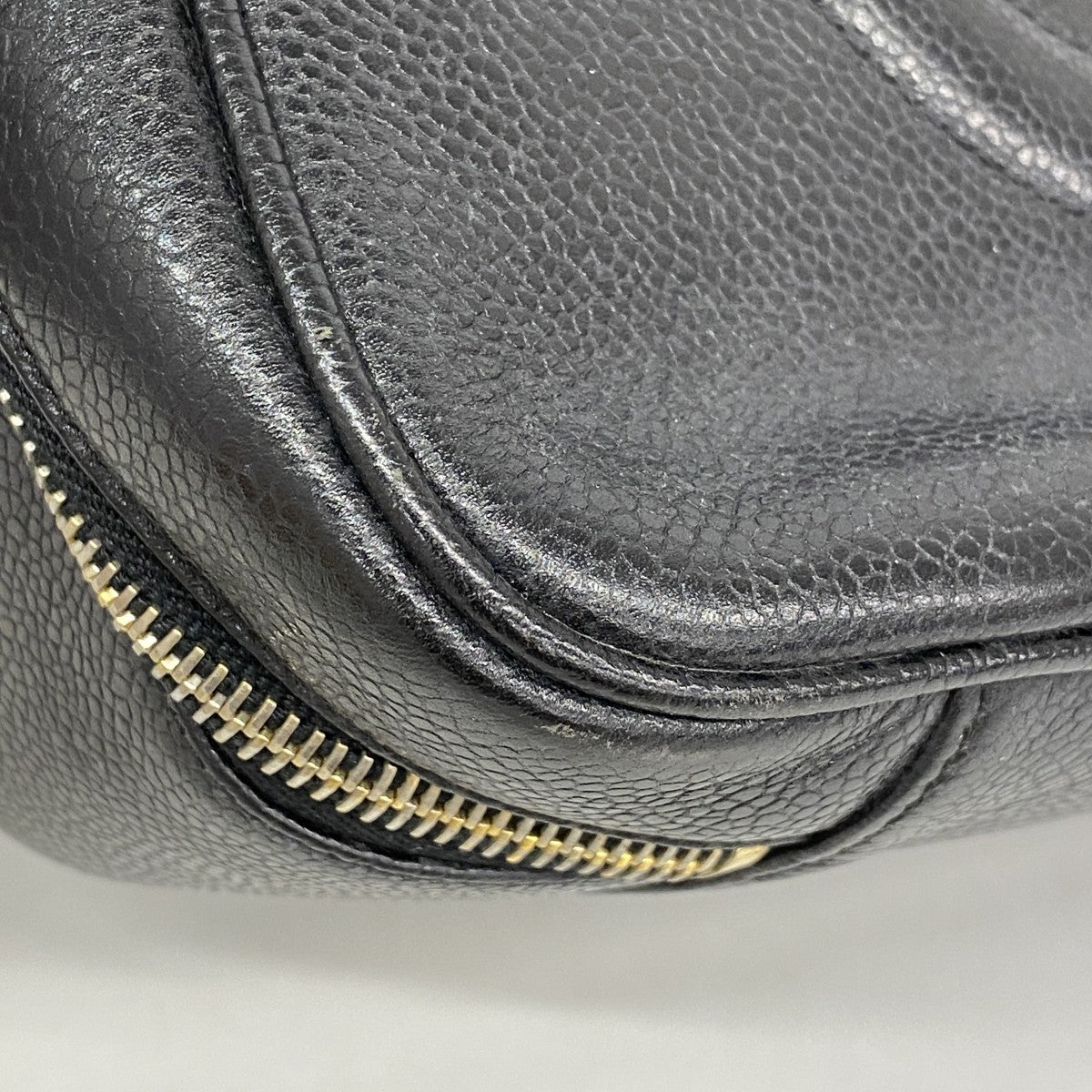 【6fa0699-k】シャネル バニティバッグ キャビアスキン ブラック ゴールド金具 2wayバッグ【中古】レディース