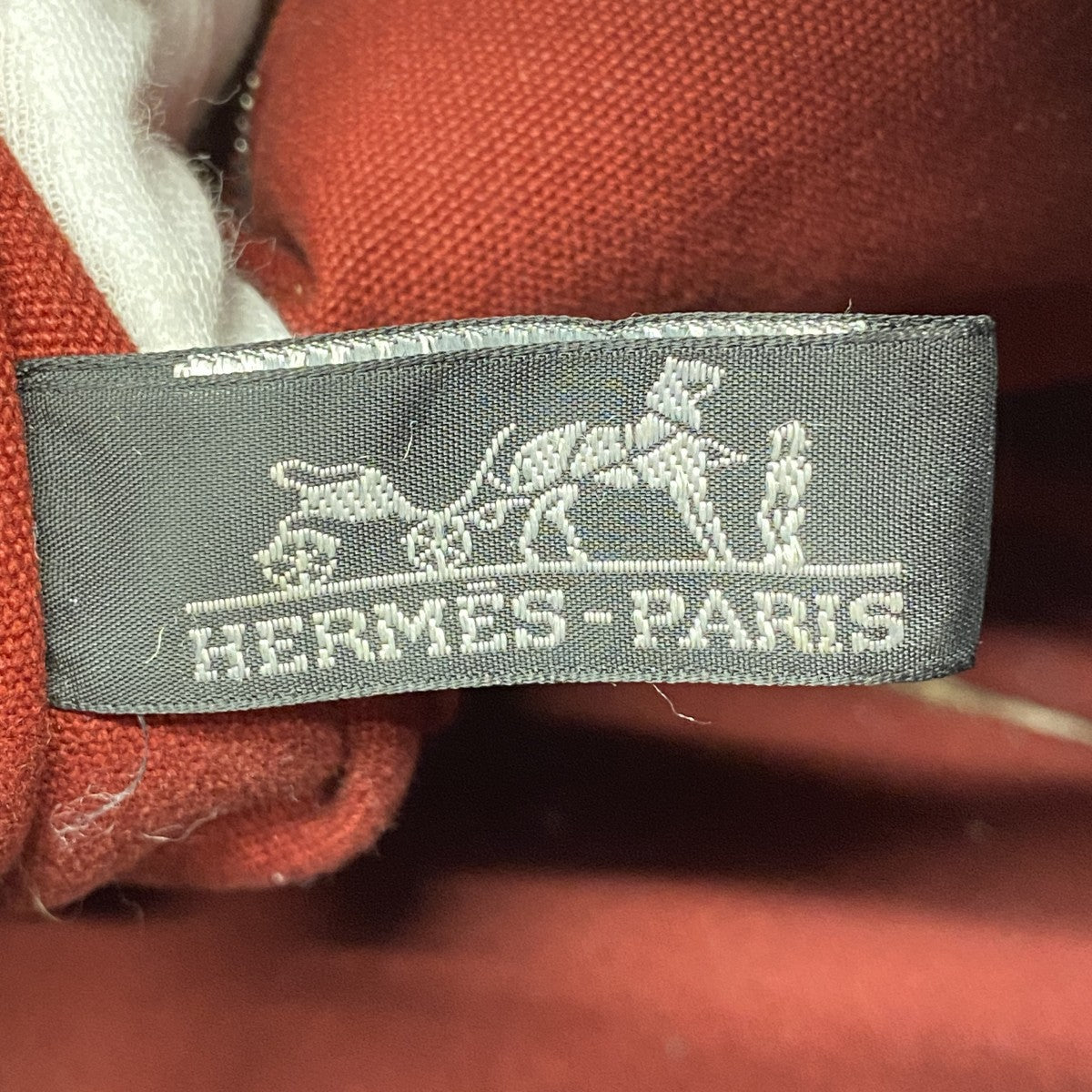 【6fa0700-k】エルメス トートバッグ フールトゥMM キャンバス レッド シルバー金具【中古】メンズ レディース ユニセックス