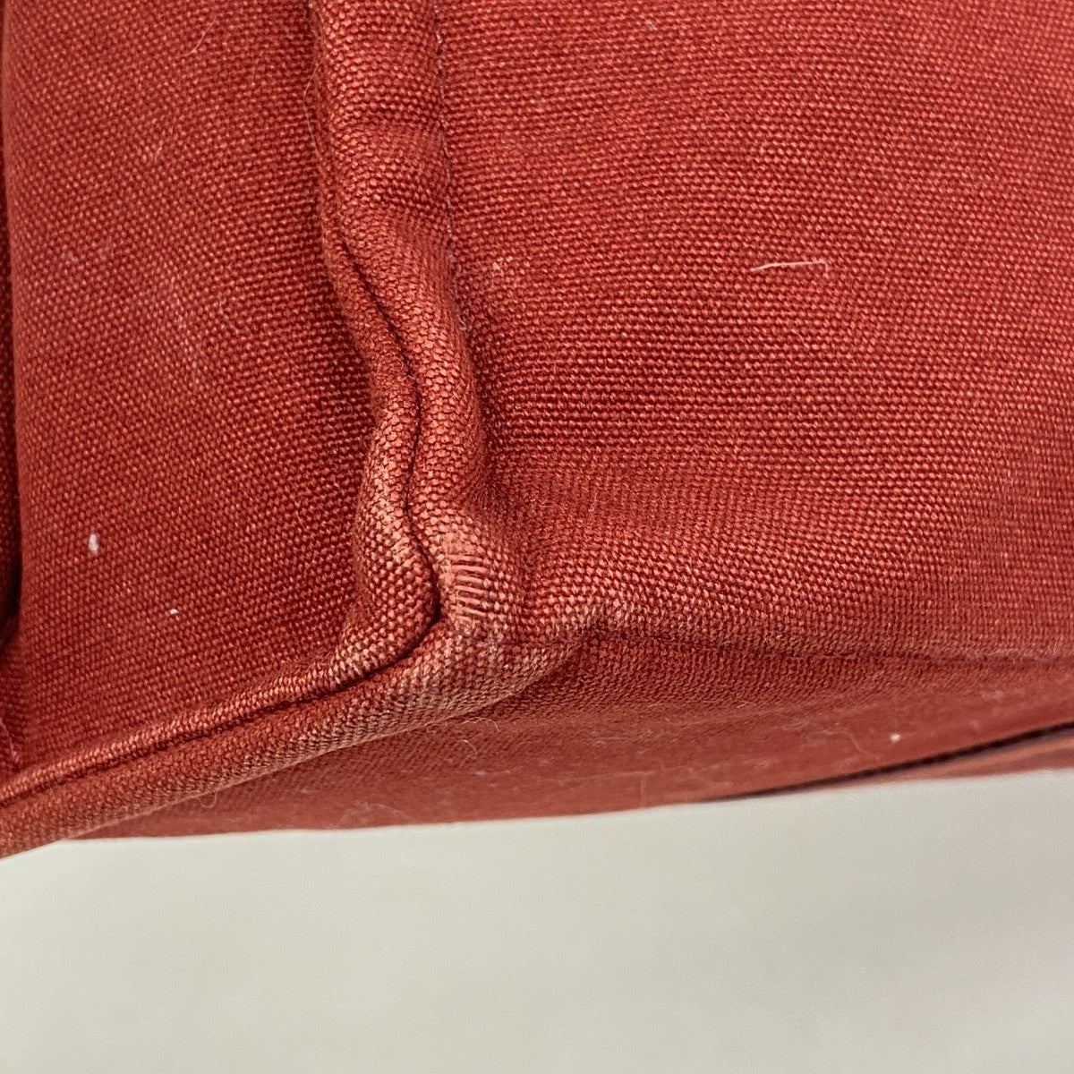 【6fa0700-k】エルメス トートバッグ フールトゥMM キャンバス レッド シルバー金具【中古】メンズ レディース ユニセックス