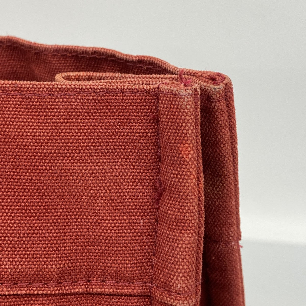 【6fa0700-k】エルメス トートバッグ フールトゥMM キャンバス レッド シルバー金具【中古】メンズ レディース ユニセックス