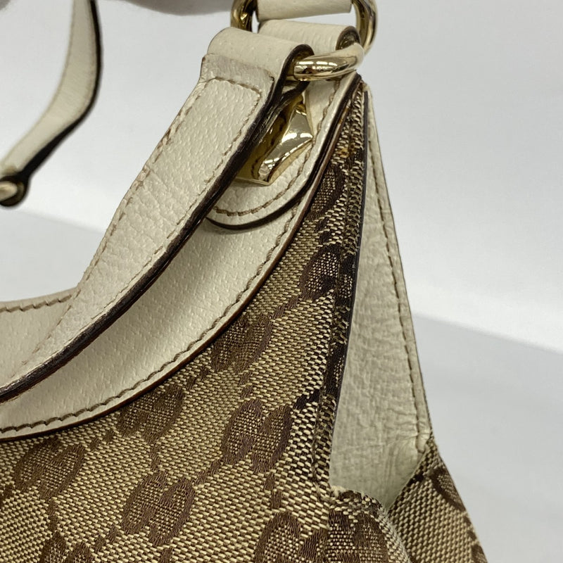 【6fa0701-k】グッチ ハンドバッグ GGキャンバス 154982 キャンバス ベージュ シャンパンゴールド金具【中古】レディース