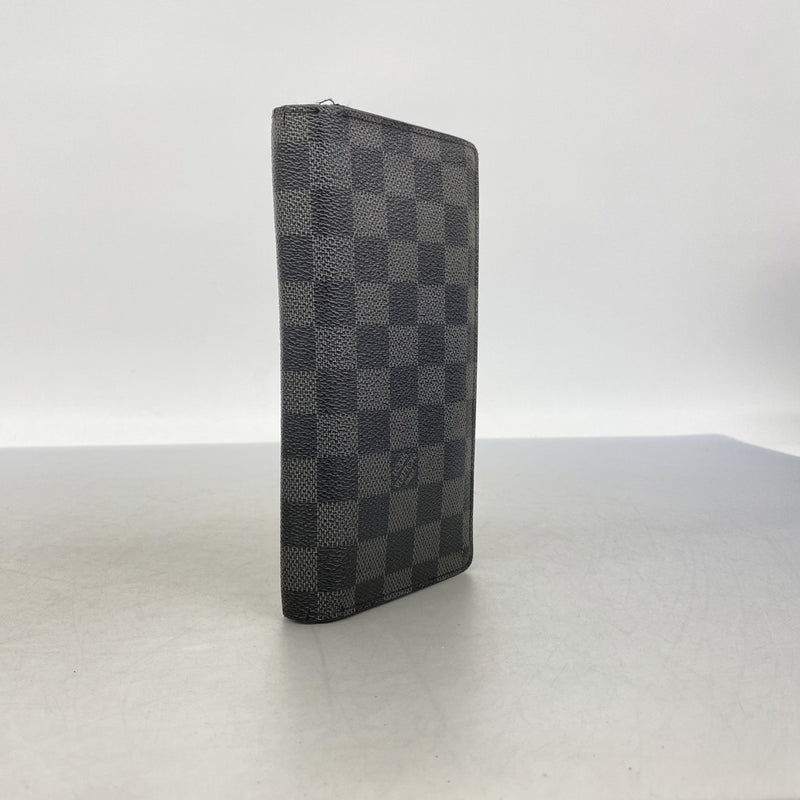 【6fa0704-k】ルイヴィトン 長財布 ダミエ・グラフィット ポルトフォイユブラザ N62665 ブラック グレー【中古】メンズ