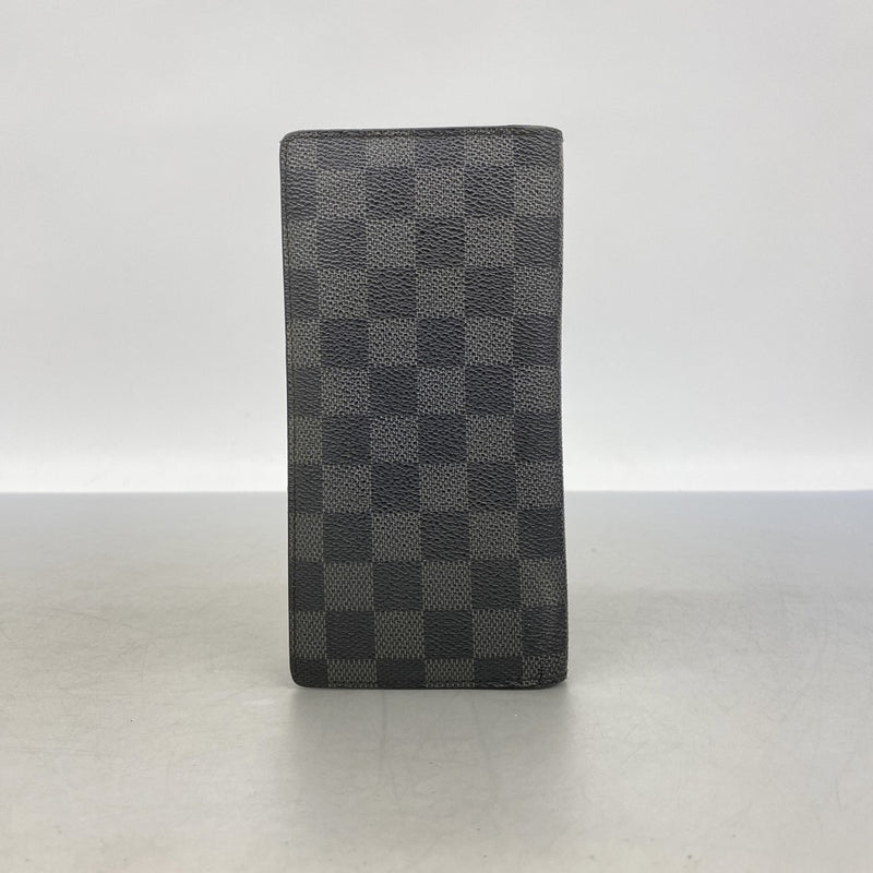 【6fa0704-k】ルイヴィトン 長財布 ダミエ・グラフィット ポルトフォイユブラザ N62665 ブラック グレー【中古】メンズ
