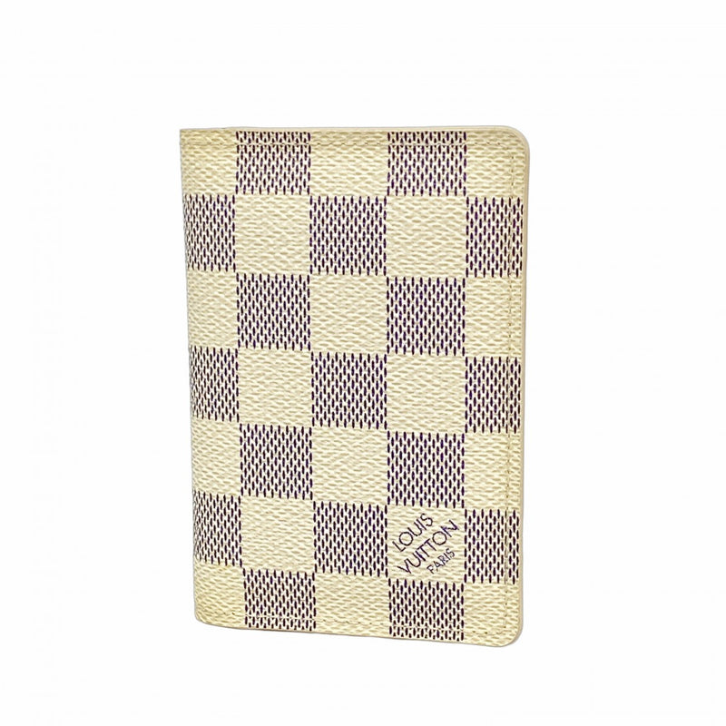 【6fa0706-k】ルイヴィトン カードケース ダミエ・アズール オーガナイザードゥポッシュ N61727 ホワイト【中古】メンズ レディース ユニセックス