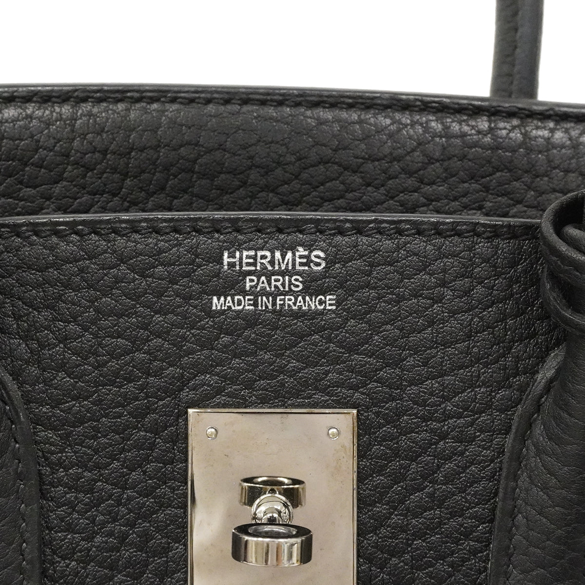 【6fa0729】エルメス ハンドバッグ バーキン35 フィヨルド ブラック シルバー金具 □M刻印【中古】レディース