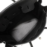 【6fa0729】エルメス ハンドバッグ バーキン35 フィヨルド ブラック シルバー金具 □M刻印【中古】レディース