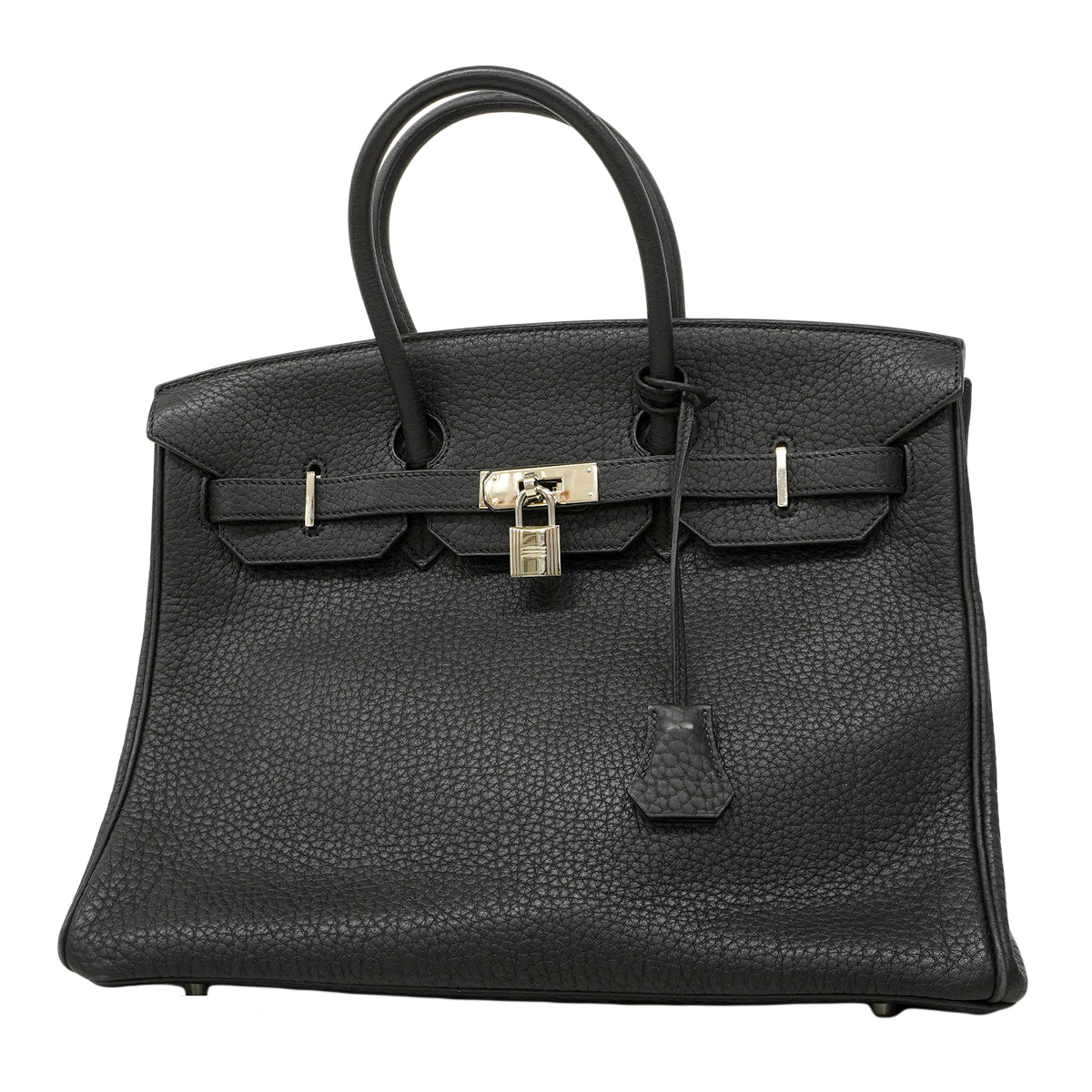 【6fa0729】エルメス ハンドバッグ バーキン35 フィヨルド ブラック シルバー金具 □M刻印【中古】レディース