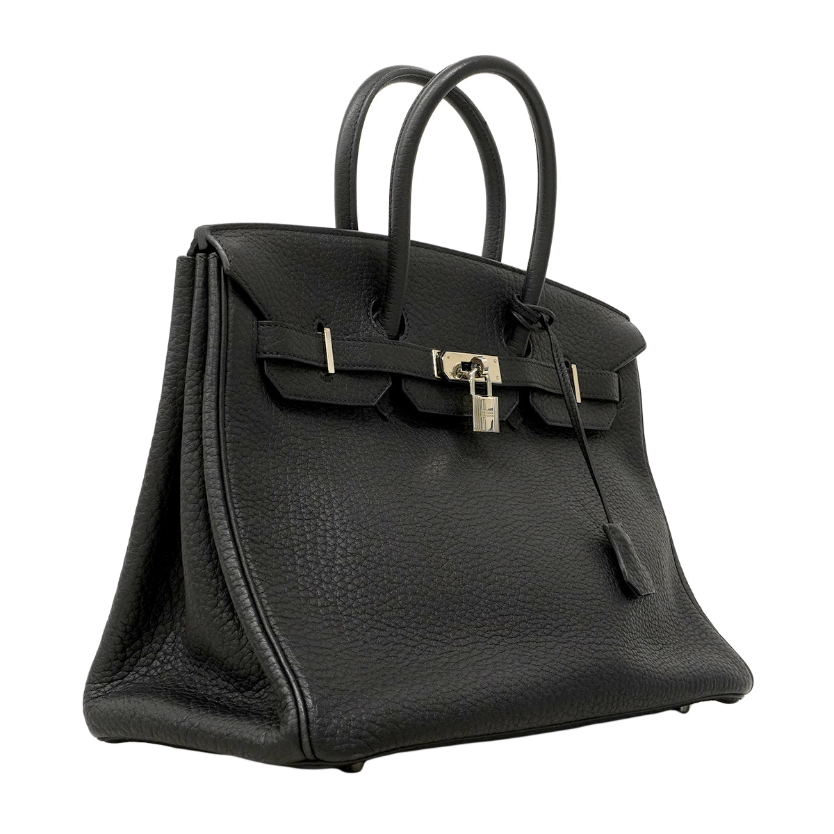 【6fa0729】エルメス ハンドバッグ バーキン35 フィヨルド ブラック シルバー金具 □M刻印【中古】レディース