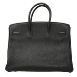 【6fa0729】エルメス ハンドバッグ バーキン35 フィヨルド ブラック シルバー金具 □M刻印【中古】レディース