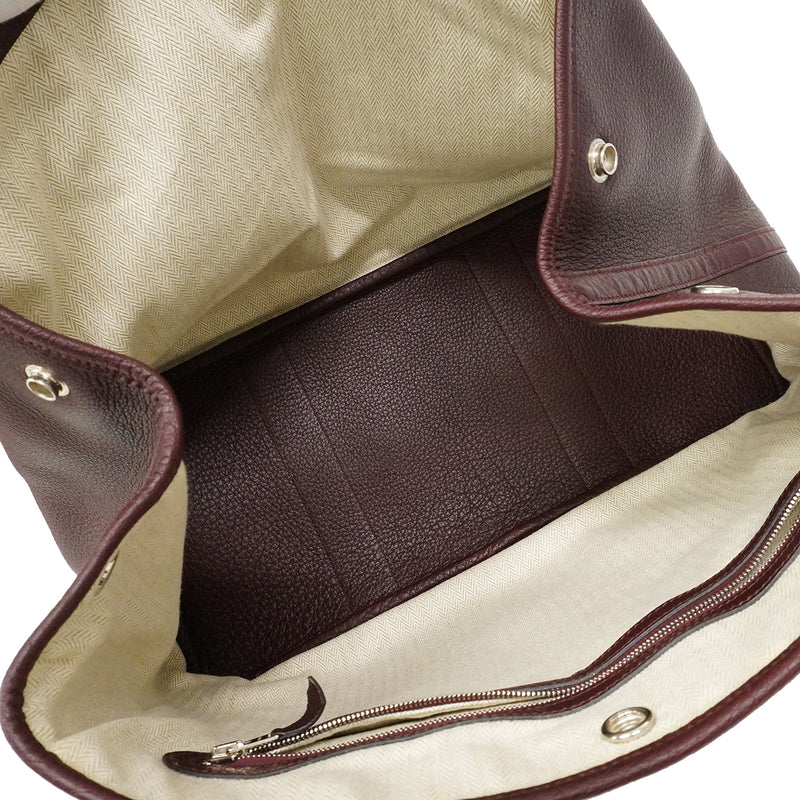 【6fa0730】エルメス トートバッグ ガーデンパーティPM ネゴンダ ボルドー シルバー金具 □L刻印【中古】レディース