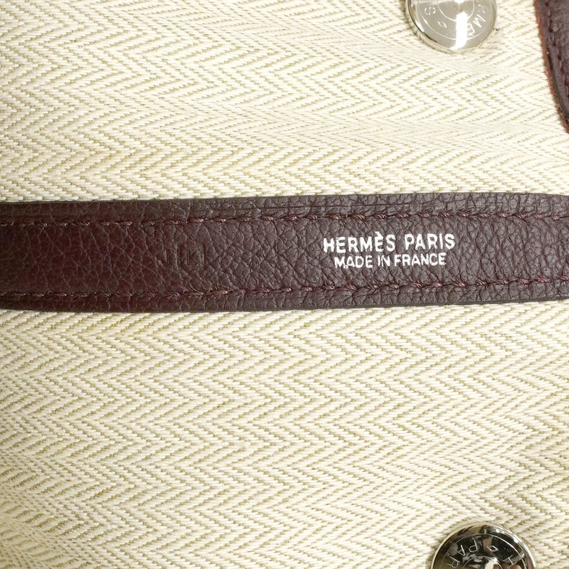 【6fa0730】エルメス トートバッグ ガーデンパーティPM ネゴンダ ボルドー シルバー金具 □L刻印【中古】レディース