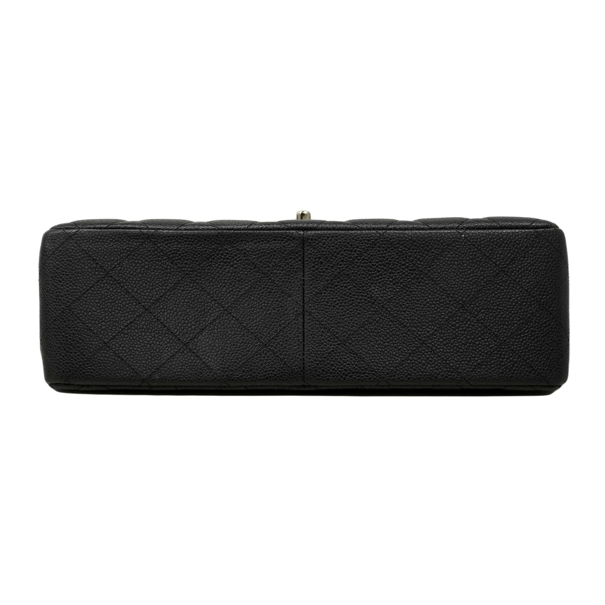 【6fa0736】シャネル ショルダーバッグ デカマトラッセ Wフラップ Wチェーン キャビアスキン ブラック シルバー金具【中古】レディース