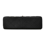 【6fa0736】シャネル ショルダーバッグ デカマトラッセ Wフラップ Wチェーン キャビアスキン ブラック シルバー金具【中古】レディース
