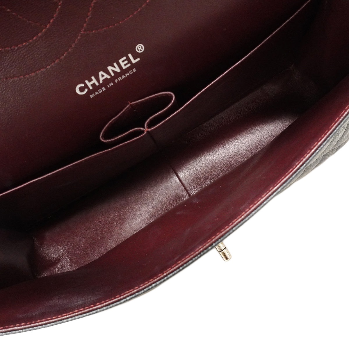 【6fa0736】シャネル ショルダーバッグ デカマトラッセ Wフラップ Wチェーン キャビアスキン ブラック シルバー金具【中古】レディース