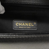 【6fa0737】シャネル ショルダーバッグ ボーイシャネル チェーンショルダー キャビアスキン ブラック ゴールド金具【中古】レディース