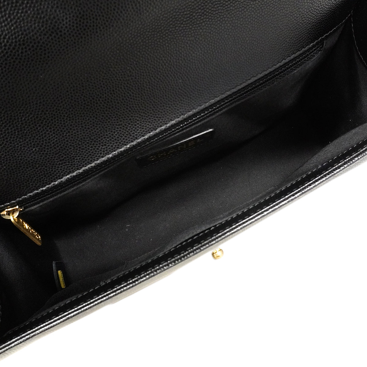 【6fa0737】シャネル ショルダーバッグ ボーイシャネル チェーンショルダー キャビアスキン ブラック ゴールド金具【中古】レディース