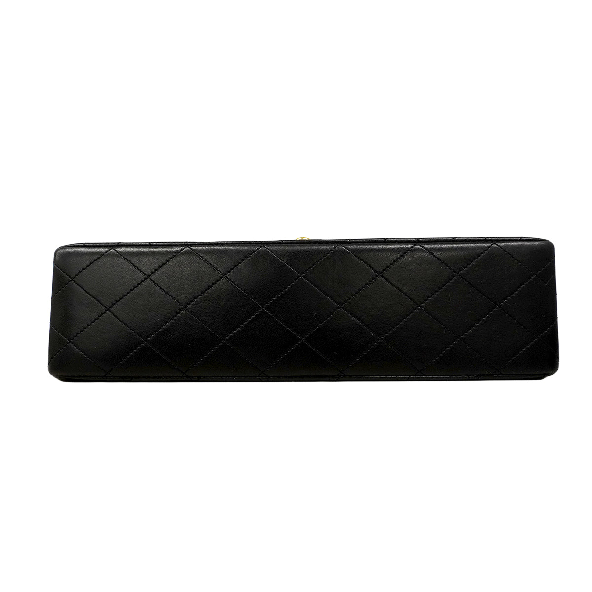 【6fa0738】シャネル ショルダーバッグ マトラッセ Wフラップ Wチェーン ラムスキン ブラック ゴールド金具【中古】レディース