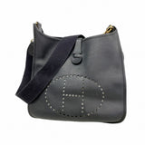 【6fa0746】エルメス ショルダーバッグ エヴリン1PM アルデンヌ ブラック ゴールド金具 □F刻印【中古】レディース