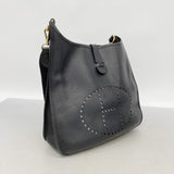 【6fa0746】エルメス ショルダーバッグ エヴリン1PM アルデンヌ ブラック ゴールド金具 □F刻印【中古】レディース