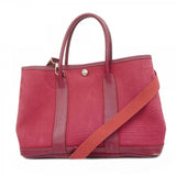 【6fa0750】エルメス ハンドバッグ ガーデンパーティTPM トワルオフィシエ ルージュアッシュ シルバー金具 □I刻印 2wayバッグ【中古】レディース