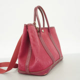 【6fa0750】エルメス ハンドバッグ ガーデンパーティTPM トワルオフィシエ ルージュアッシュ シルバー金具 □I刻印 2wayバッグ【中古】レディース