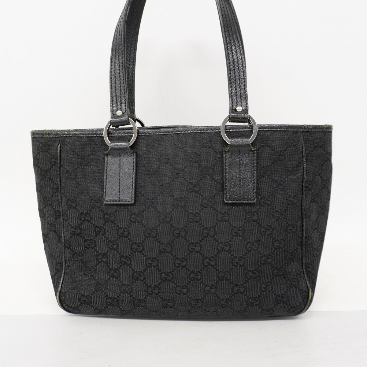 【6fa0760】グッチ トートバッグ GGキャンバス 113019 キャンバス ブラック シルバー金具【中古】レディース