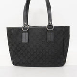 【6fa0760】グッチ トートバッグ GGキャンバス 113019 キャンバス ブラック シルバー金具【中古】レディース