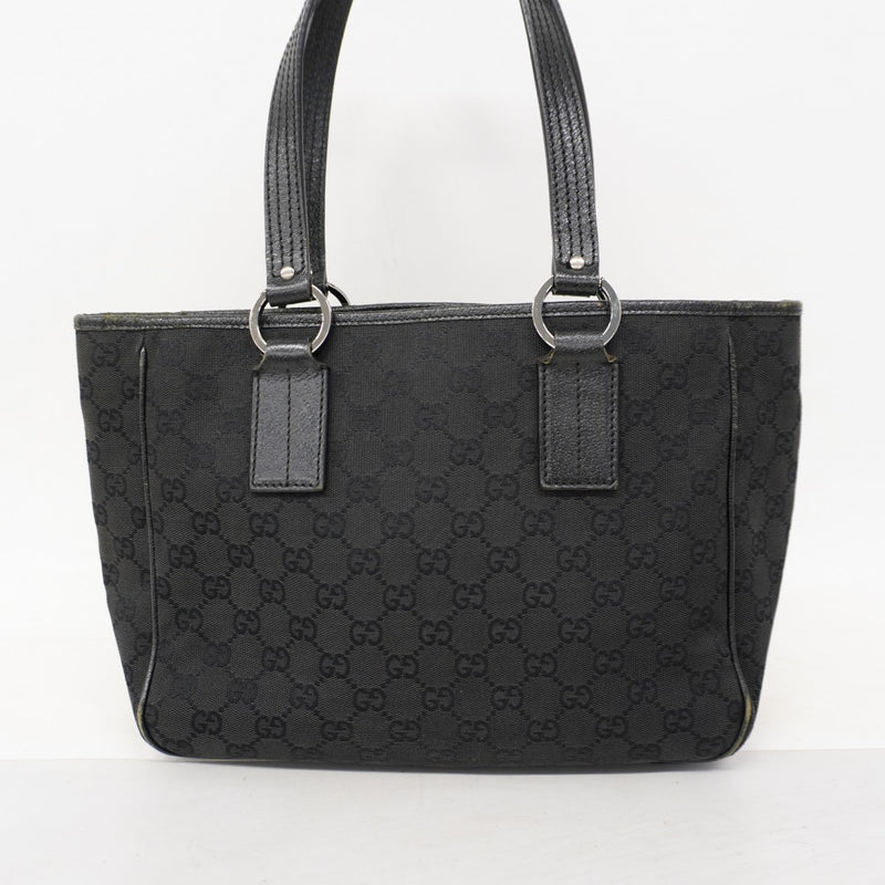 【6fa0760】グッチ トートバッグ GGキャンバス 113019 キャンバス ブラック シルバー金具【中古】レディース