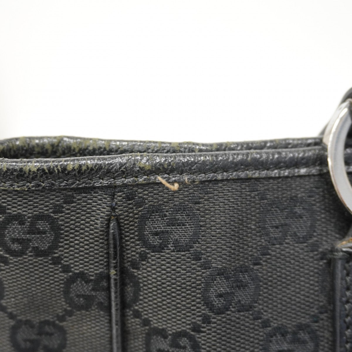 【6fa0760】グッチ トートバッグ GGキャンバス 113019 キャンバス ブラック シルバー金具【中古】レディース