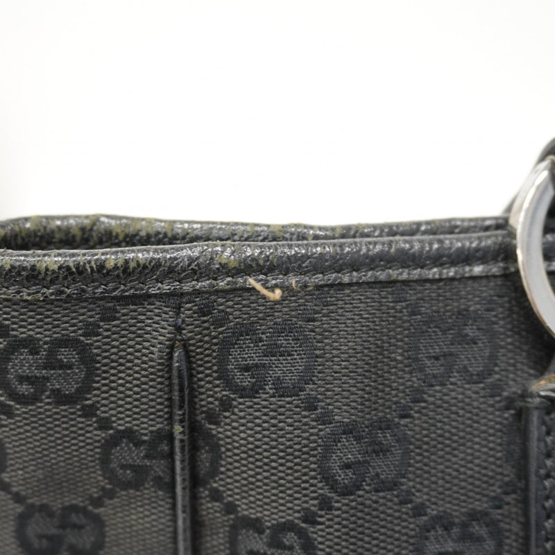 【6fa0760】グッチ トートバッグ GGキャンバス 113019 キャンバス ブラック シルバー金具【中古】レディース