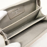 【6fa0761】シャネル コインケース マトラッセ ラムスキン グレー シルバー金具【中古】レディース