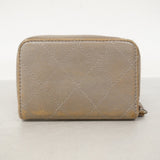 【6fa0761】シャネル コインケース マトラッセ ラムスキン グレー シルバー金具【中古】レディース
