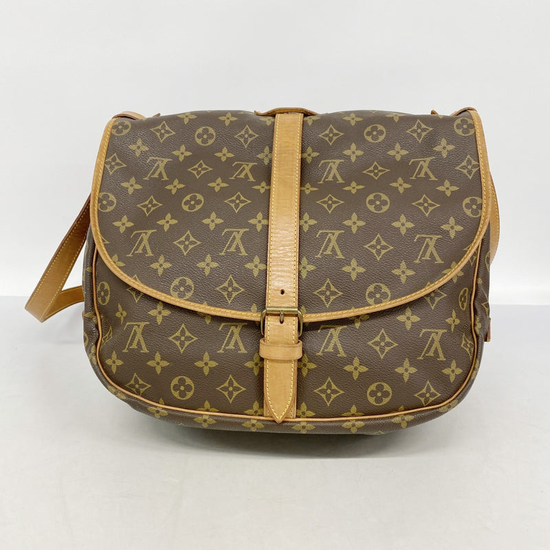 【6fa0771-h】ルイヴィトン ショルダーバッグ モノグラム ソミュール35 M42254 ブラウン【中古】レディース