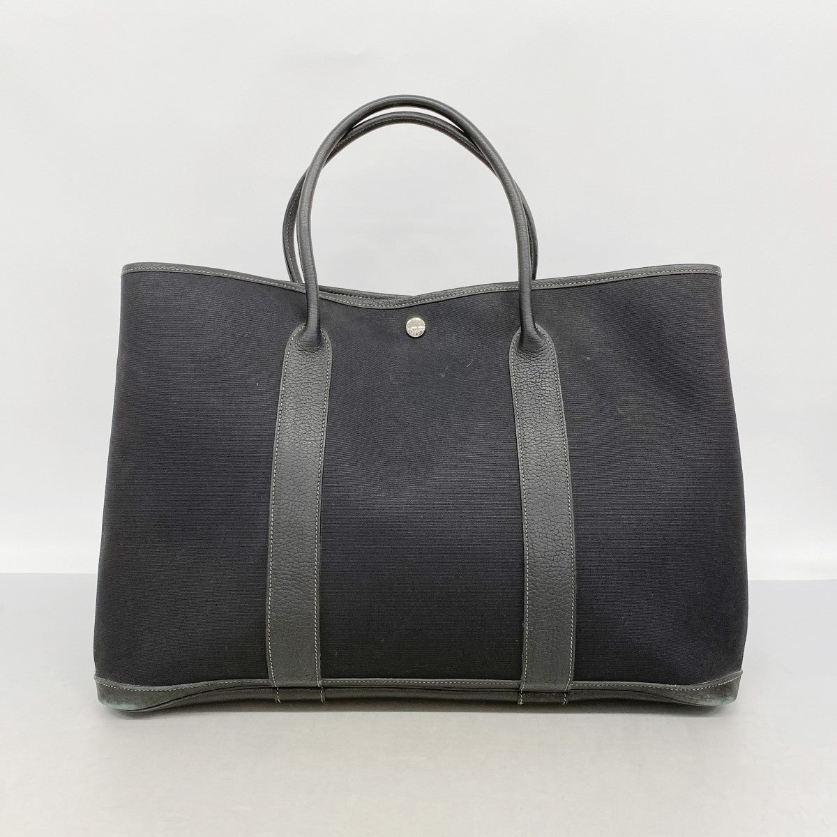 【6fa0776-h】エルメス トートバッグ ガーデンパーティGM トワルオフィシエ ブラック シルバー金具 □I刻印【中古】メンズ レディース ユニセックス