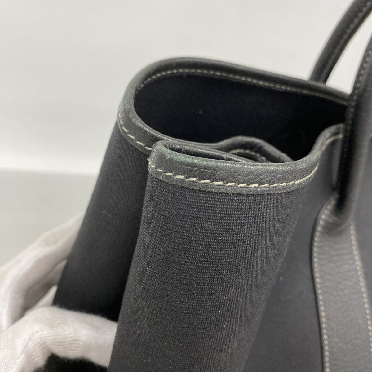 【6fa0776-h】エルメス トートバッグ ガーデンパーティGM トワルオフィシエ ブラック シルバー金具 □I刻印【中古】メンズ レディース ユニセックス