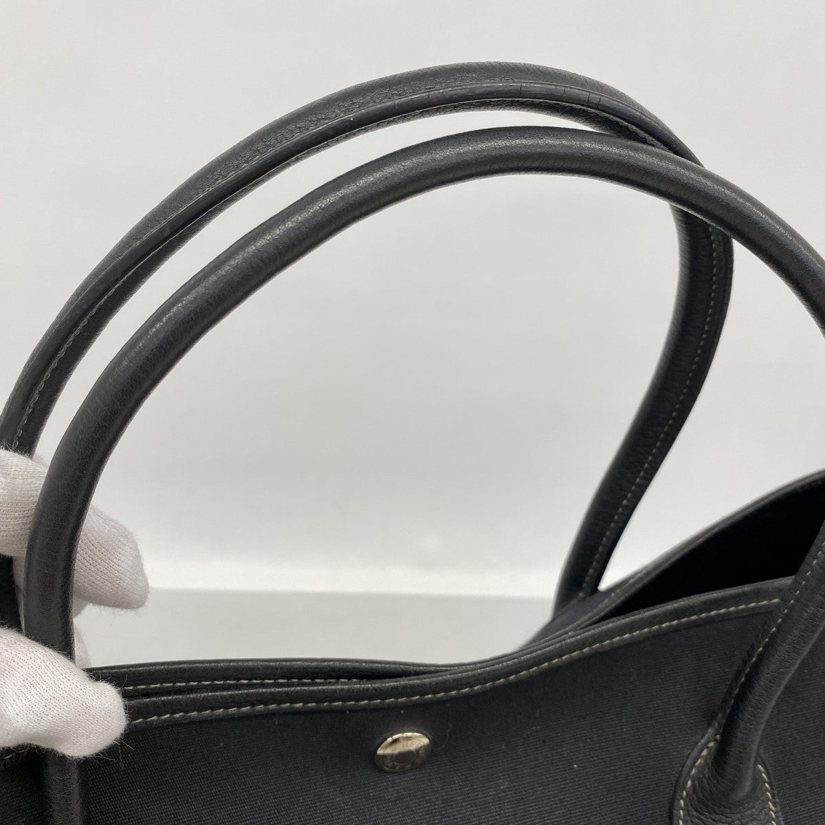 【6fa0776-h】エルメス トートバッグ ガーデンパーティGM トワルオフィシエ ブラック シルバー金具 □I刻印【中古】メンズ レディース ユニセックス