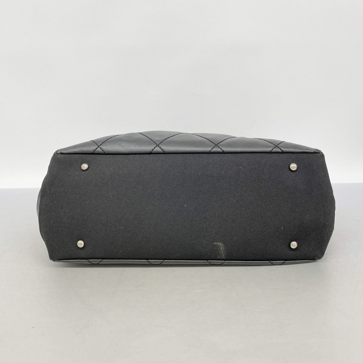 【6fa0777】シャネル トートバッグ パリビアリッツ キャンバス ブラック シルバー金具【中古】レディース