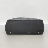 【6fa0777】シャネル トートバッグ パリビアリッツ キャンバス ブラック シルバー金具【中古】レディース