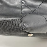 【6fa0777】シャネル トートバッグ パリビアリッツ キャンバス ブラック シルバー金具【中古】レディース